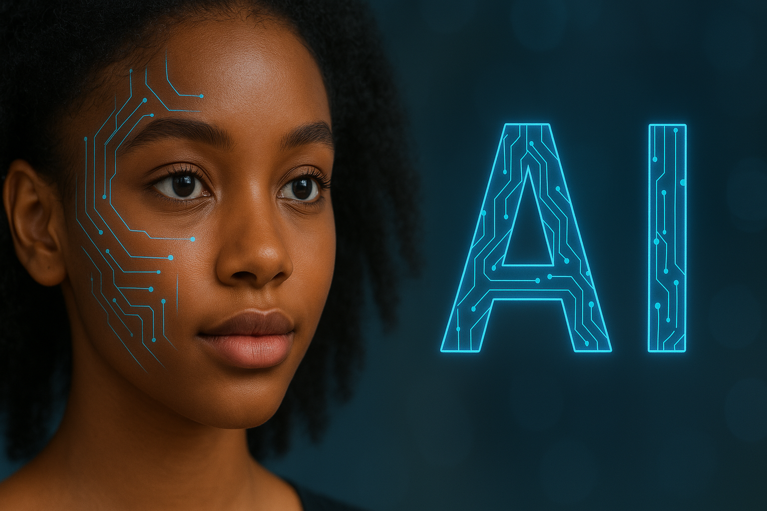Représentation futuriste de l'IA