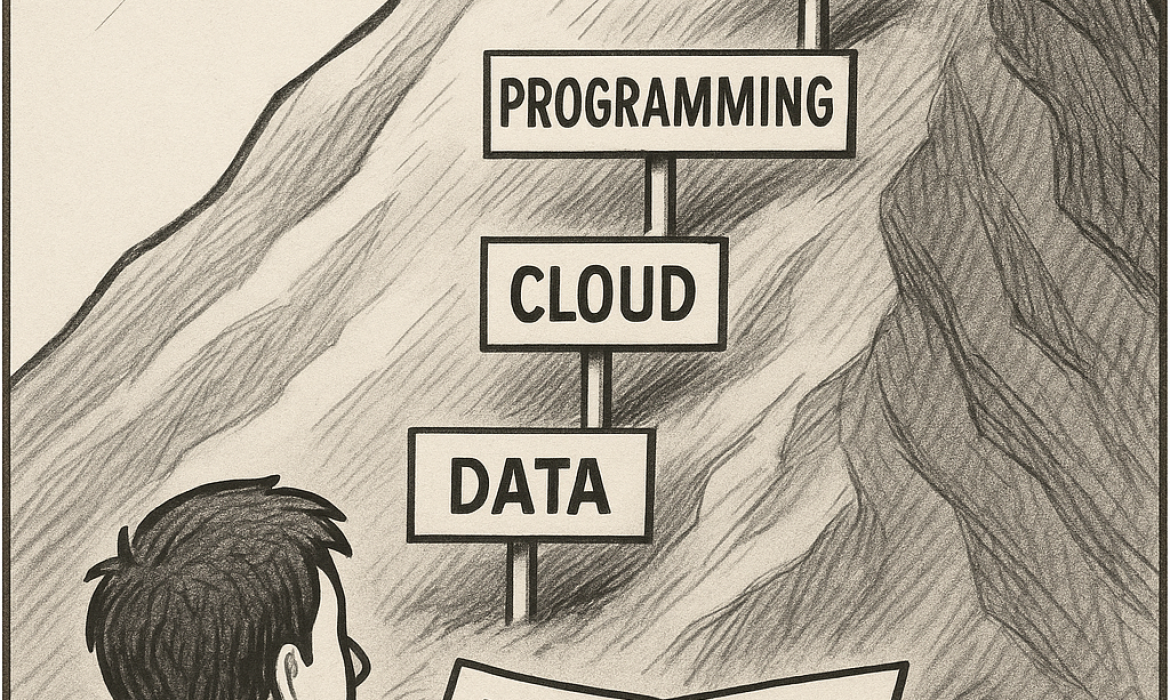 20250523_1159_Climbing IT Knowledge Mountain_simple_compose_01jvyg4ctbecj8k8jvb1f2bvba