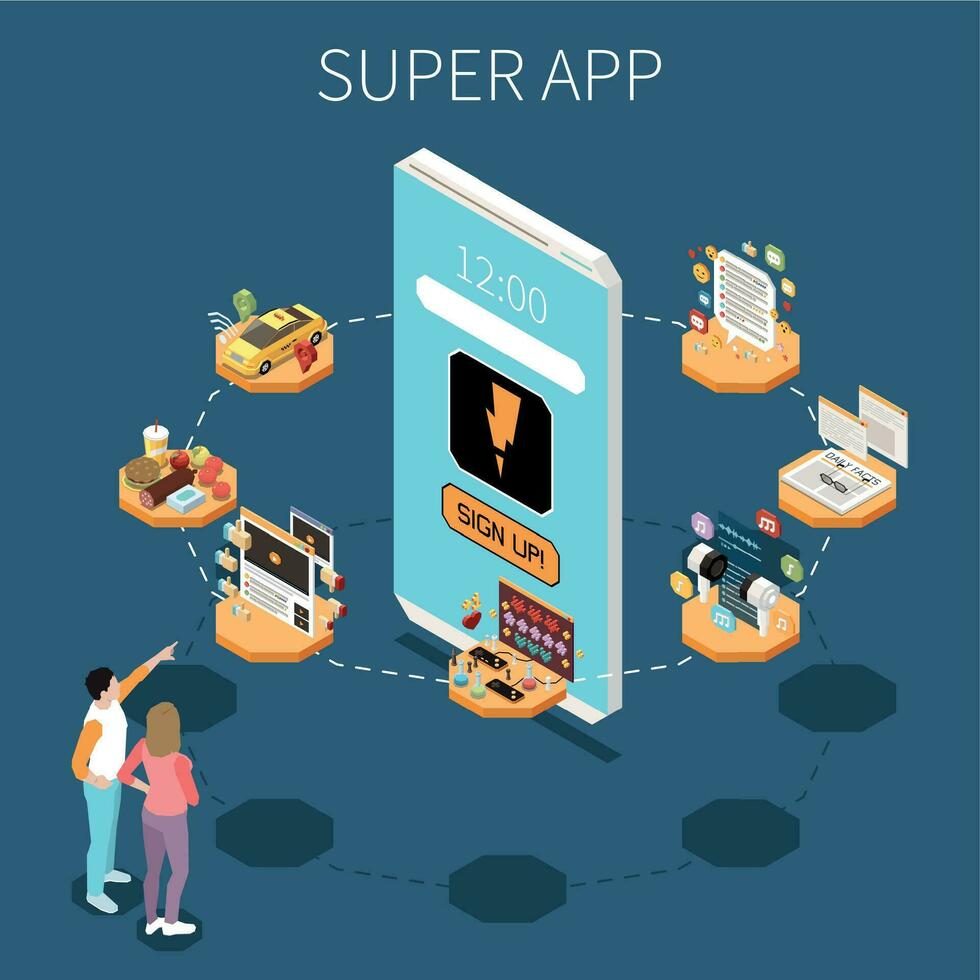 superapp-isometric-composition-vector